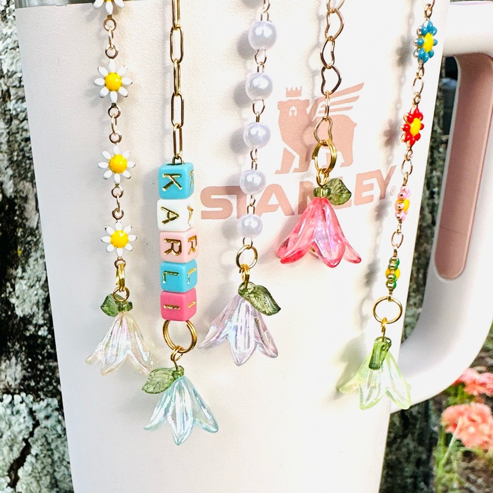 Floral Stanley Cup Accessories Floral Stanley Charm Floral Tumbler Charm